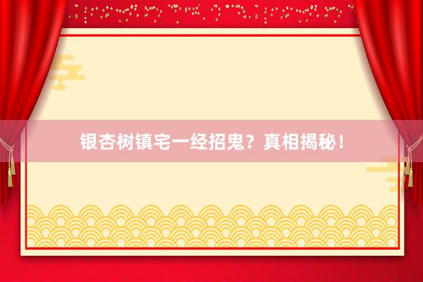 银杏树镇宅一经招鬼？真相揭秘！